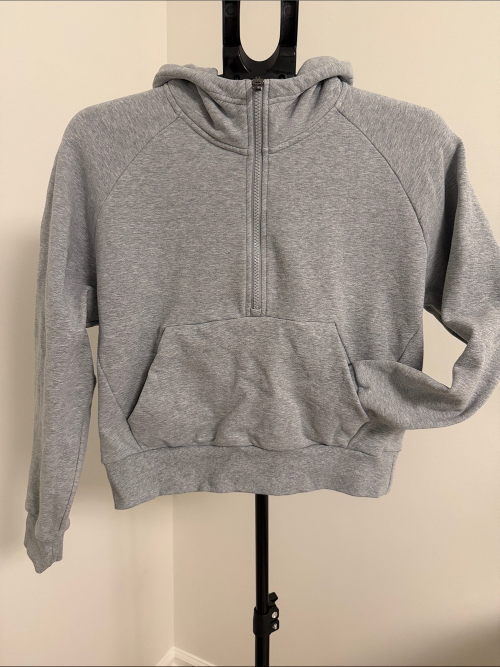 Athleta Light Gray Half-Zip Hoodie
